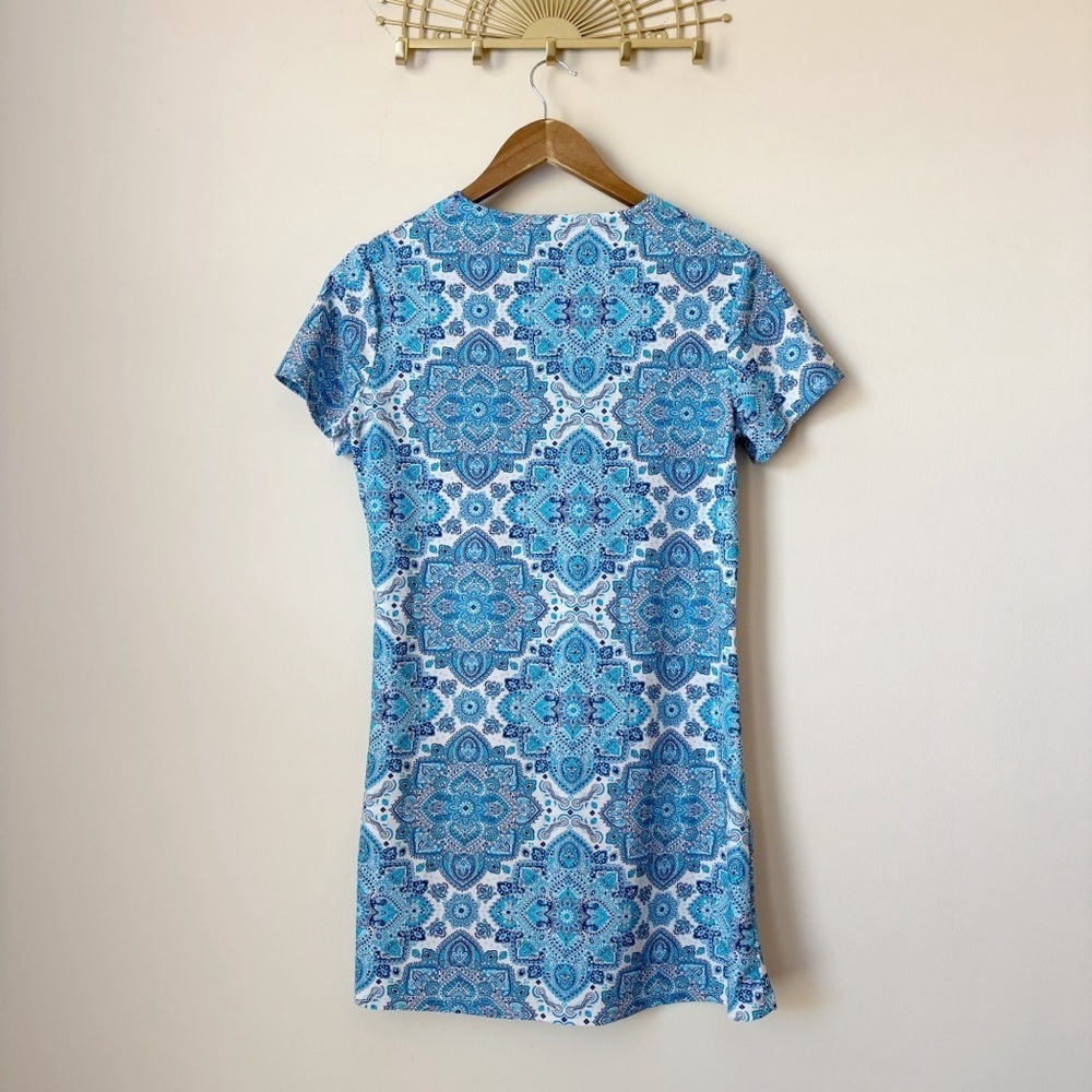 Aqua Et Sol Blue Swim Cover Up Dress Small UPF 50 - Picture 3 of 6